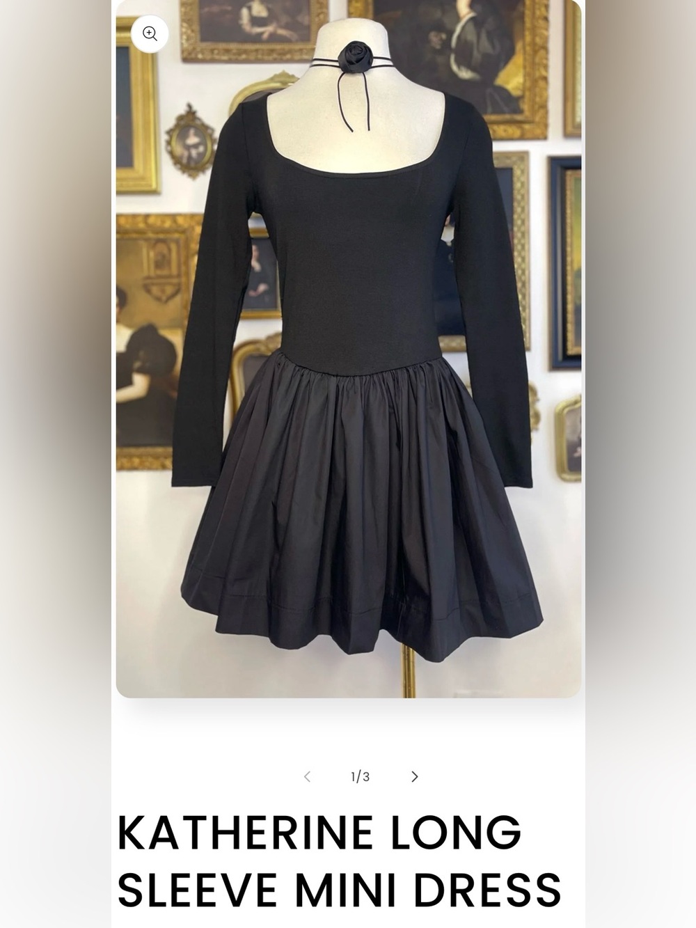 Black and Moon Co Long Sleeve Skater Mini Dress with pockets